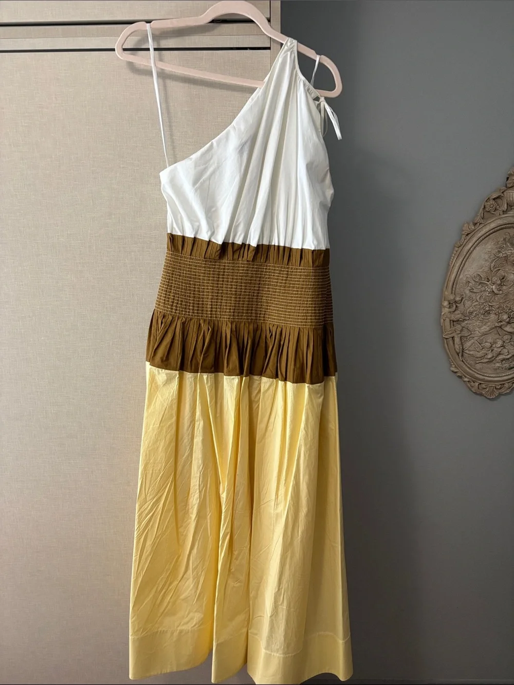 Tory Burch color block one shoulder dress size 10